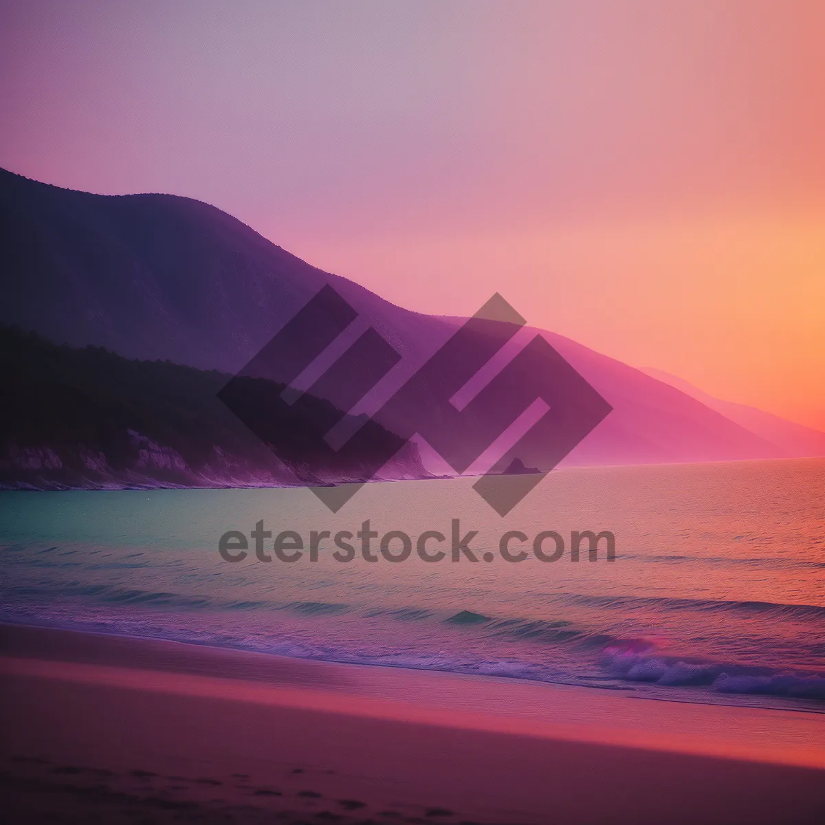 Picture of Serene Sunset Over Tranquil Ocean Waters