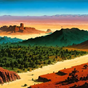 Desert Canyon Sunset: Majestic Erosion Painting