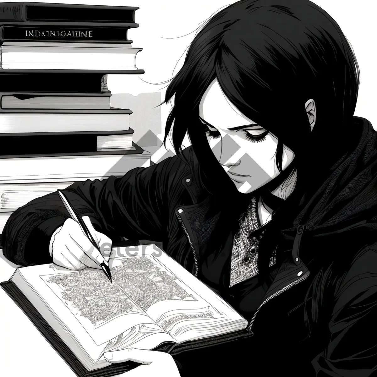 Picture of Professional businesswoman working on laptop at office desk.