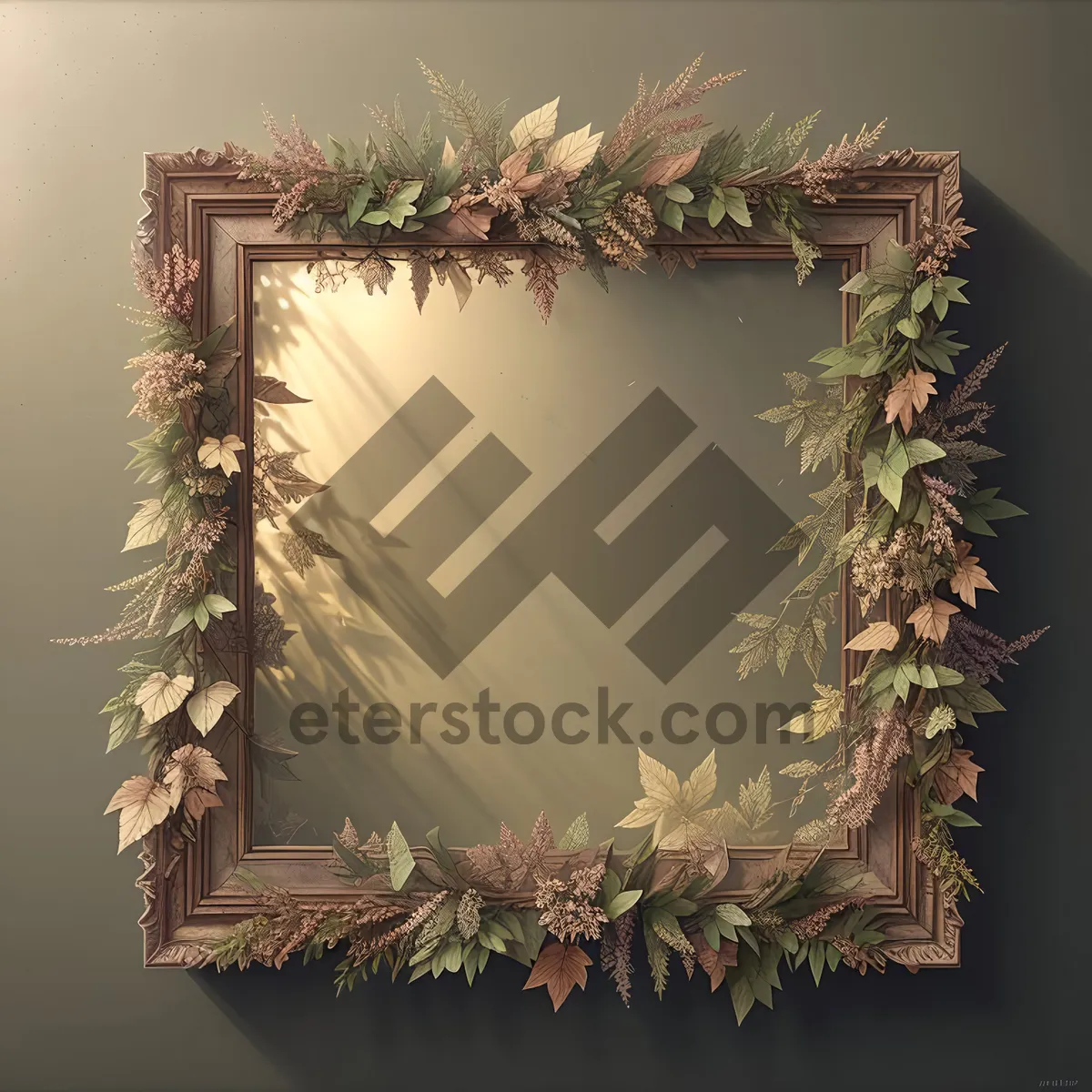 Picture of Holly Floral Tray Decoration: Grunge Frame Container Design