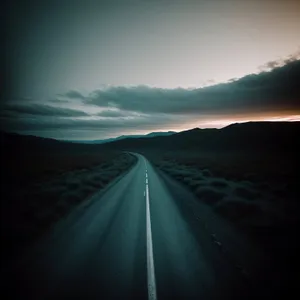 Golden Sunset on Open Highway