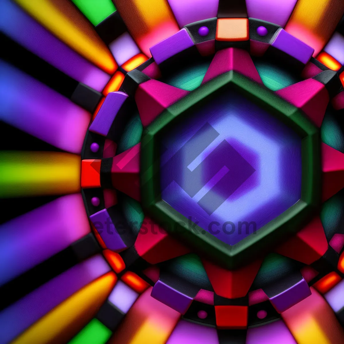 Picture of Colorful Geometric Mosaic Artwork with Futuristic Gradient