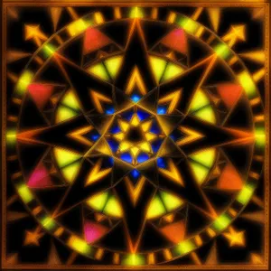 Geometric Kaleidoscope Window Design - Abstract Graphic Backdrop