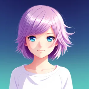 Stylish Cartoon Portrait with a Pretty Smile