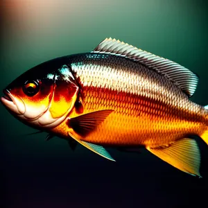 Colorful Goldfish Swimming in Underwater Aquarium