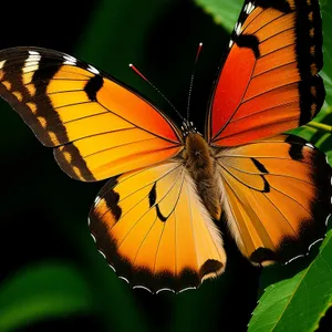 Vibrant Monarch Butterfly Sipping Nectar in Garden