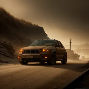 Speeding Minivan on Busy Highway