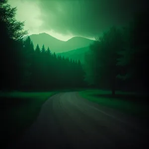 Sunset Over Rural Mountain Landscape