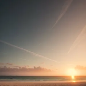 Golden Horizon: Majestic Sunset Over Ocean