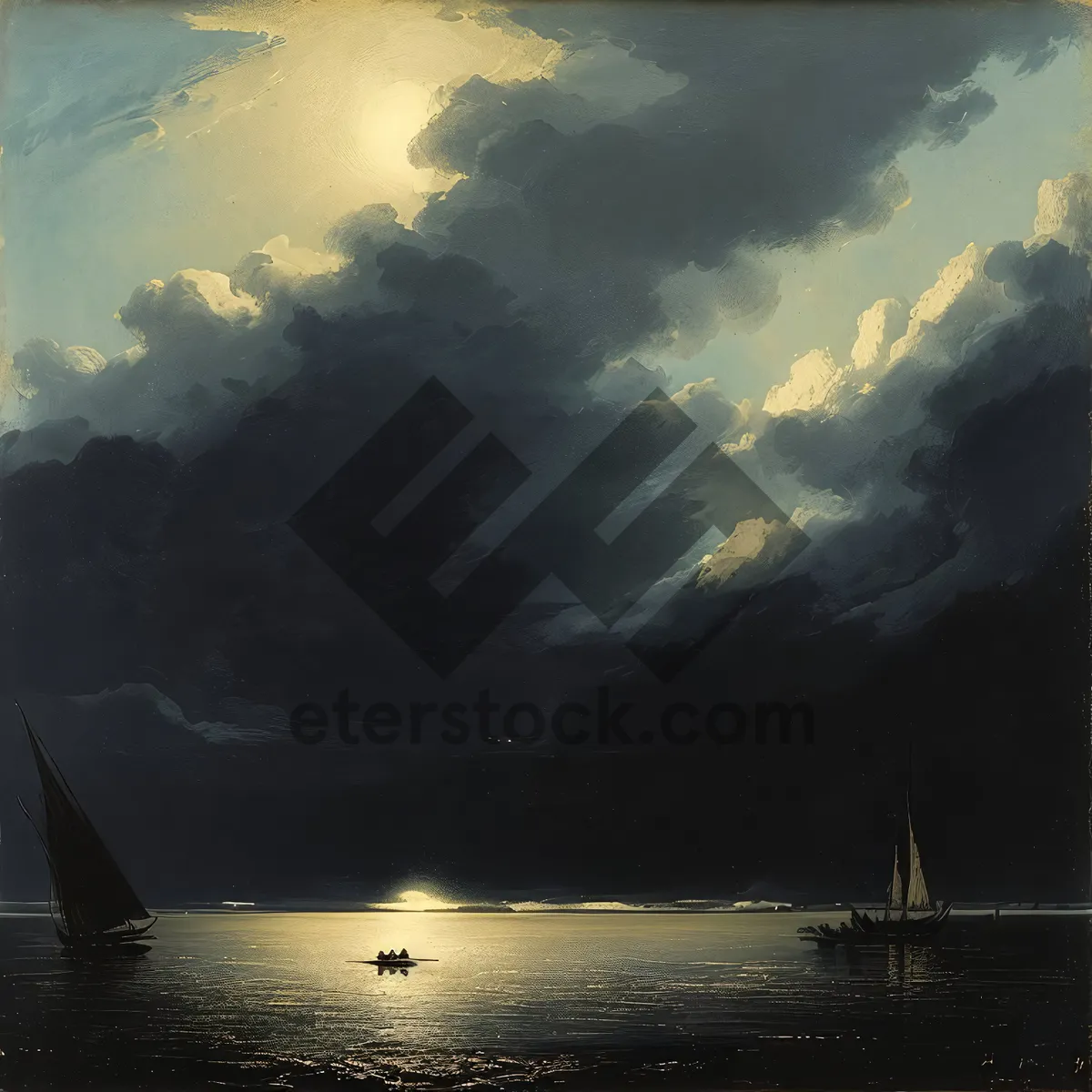 Picture of Serene Sunset over Sparkling Ocean Waters