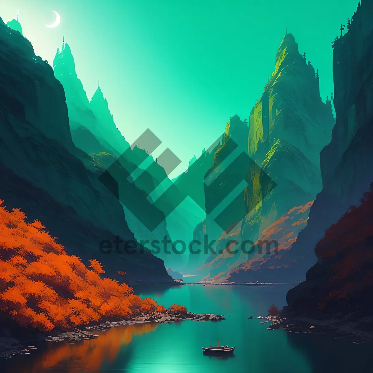 Picture of Majestic Canyon Overlooking Snow-Capped Peaks