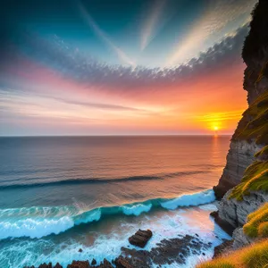Serene Sunrise over Tropical Beach