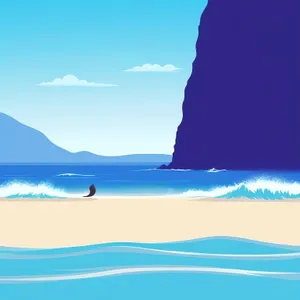 Turquoise Paradise: Serene Coastal Waters under Sunny Skies