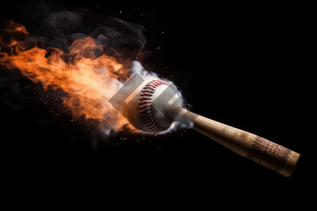 Picture of Baseball glove and ball on field