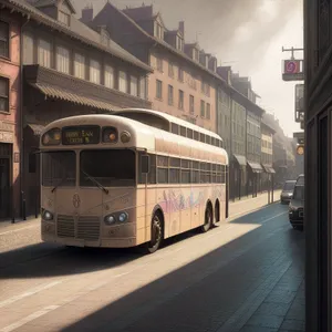 Urban Trolleybus on City Street