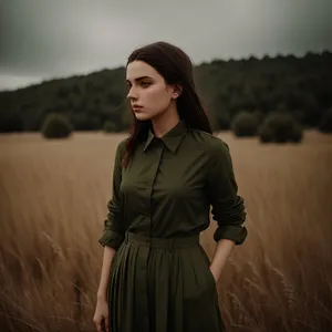 Smiling brunette lady in fashionable trench coat