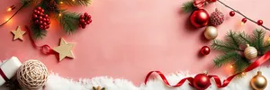Pink Floral Decorative Border Pattern Design.