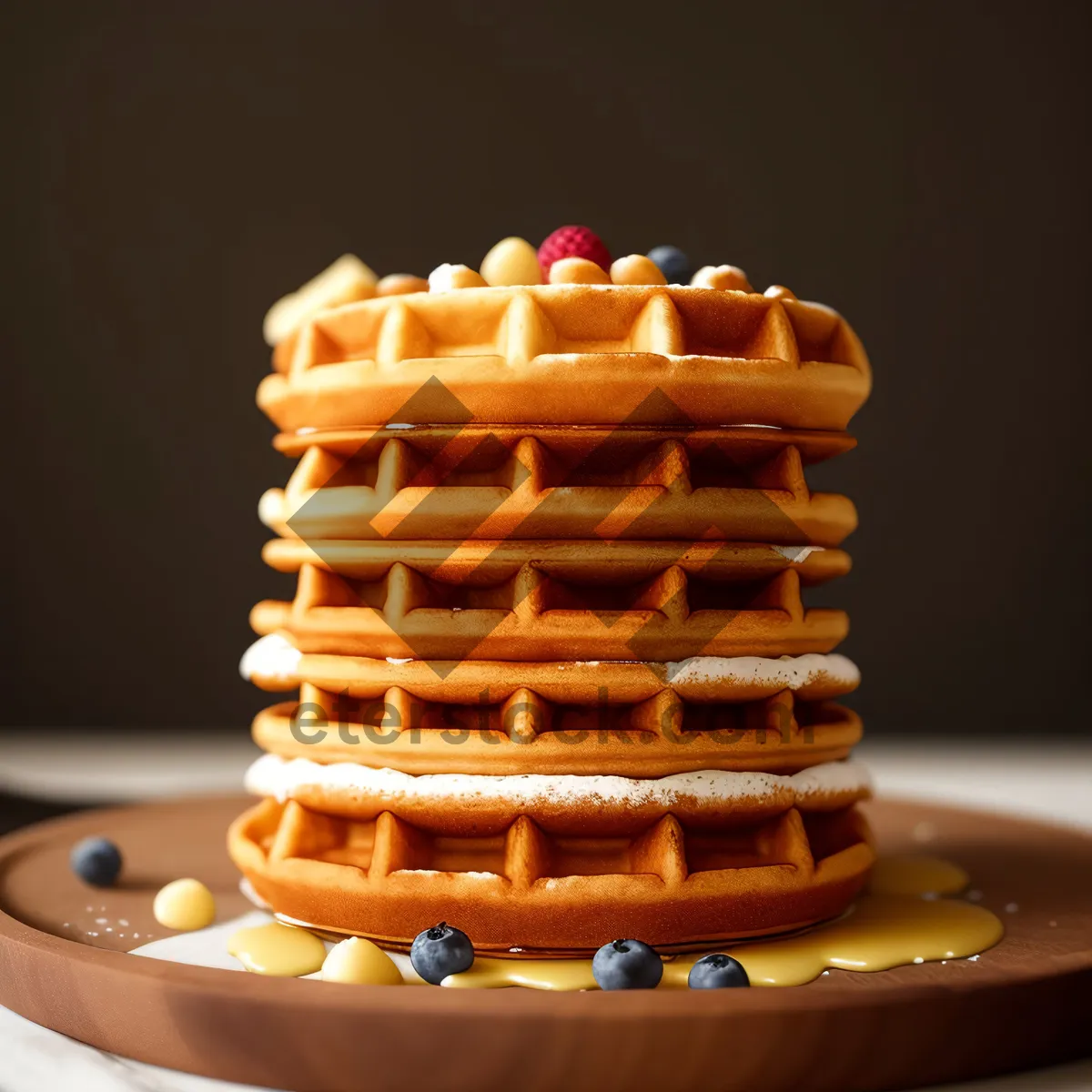 Picture of Delicious Chocolate Pastry Stack on Plate