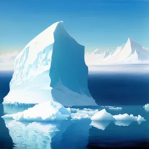 Snow-capped Glacier in Majestic Mountain Landscape