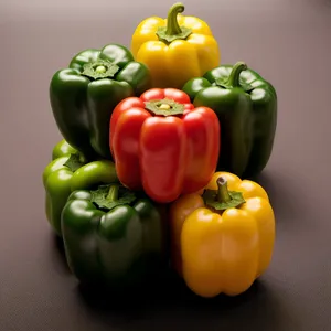 Colorful bell pepper salad with fresh organic ingredients.