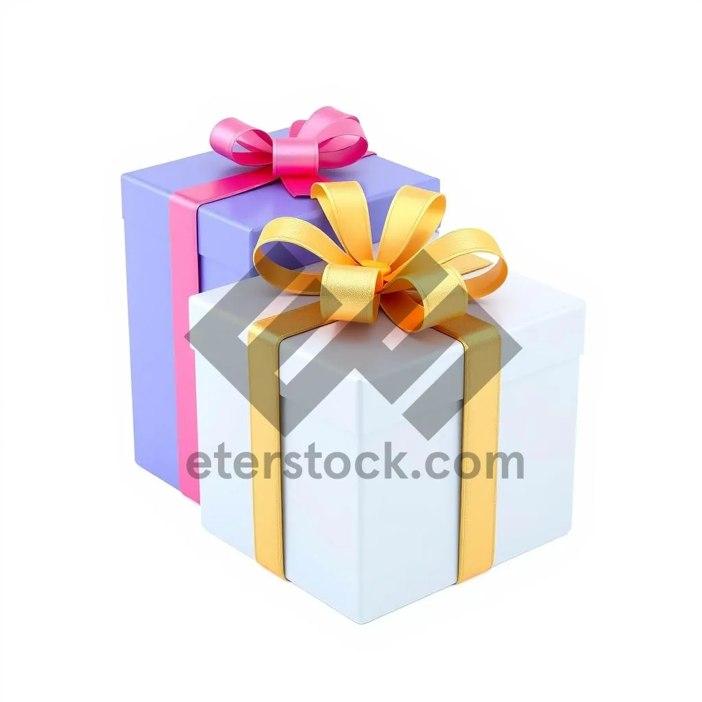 Picture of Colorful gift box with ribbon and bow