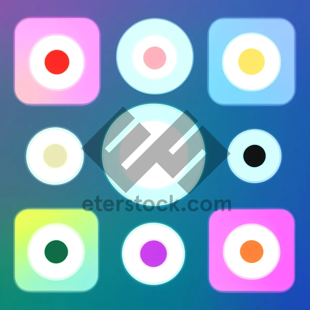 Picture of Modern Polka Dot Circle Pattern Graphic Icons Set