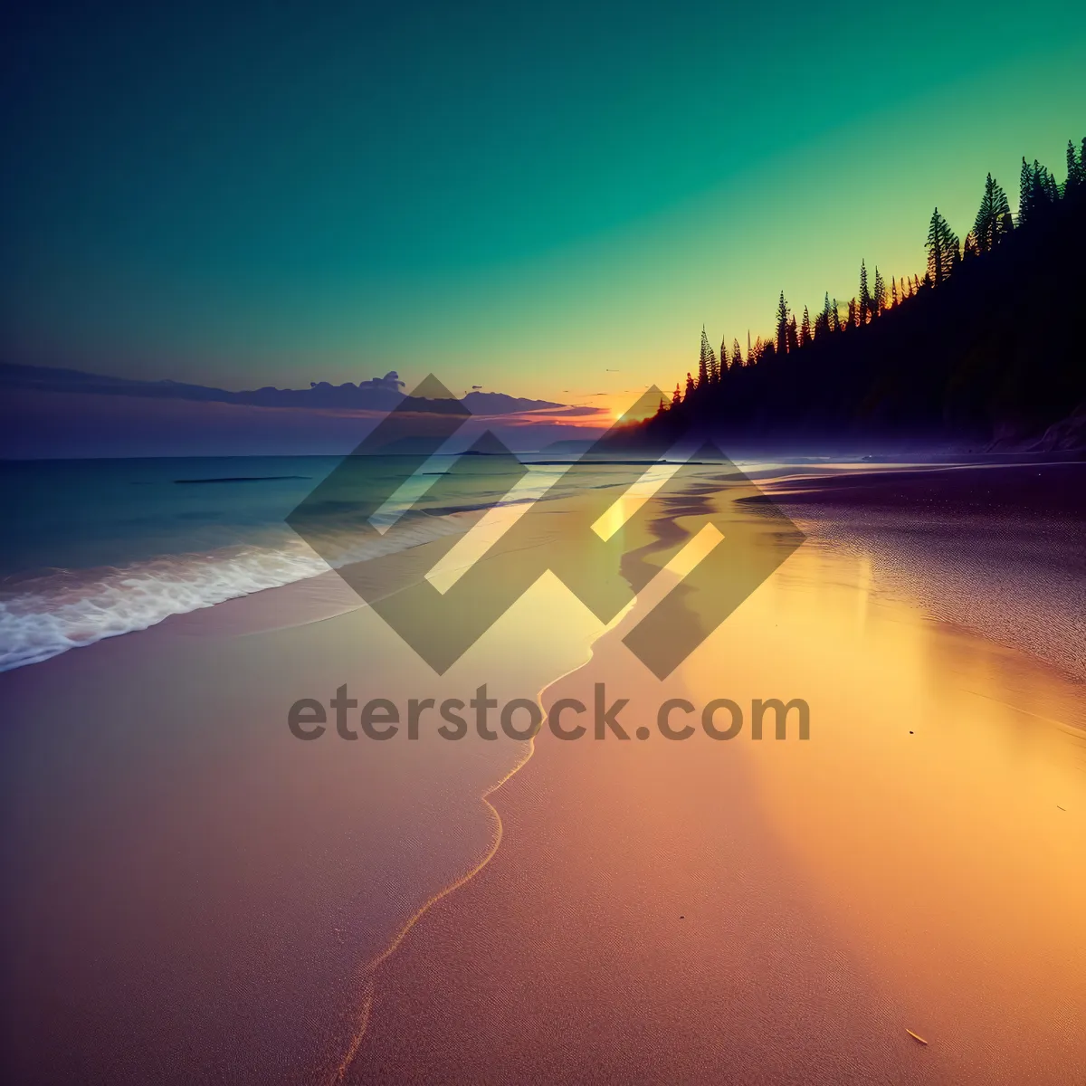 Picture of Serene Sunset Over Tropical Beach