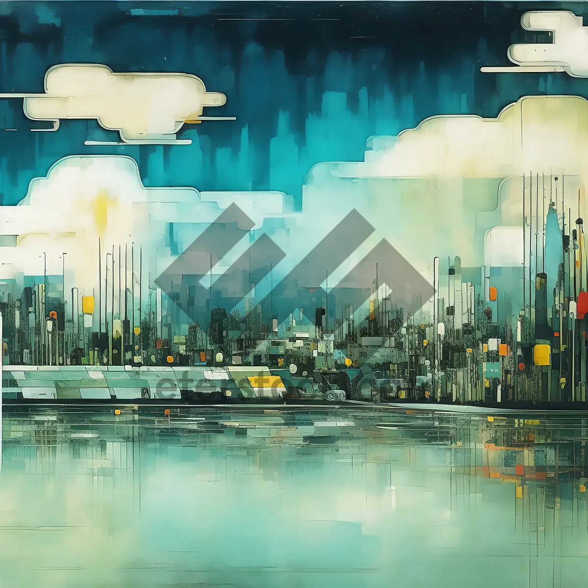 Picture of City Night Lights by the River