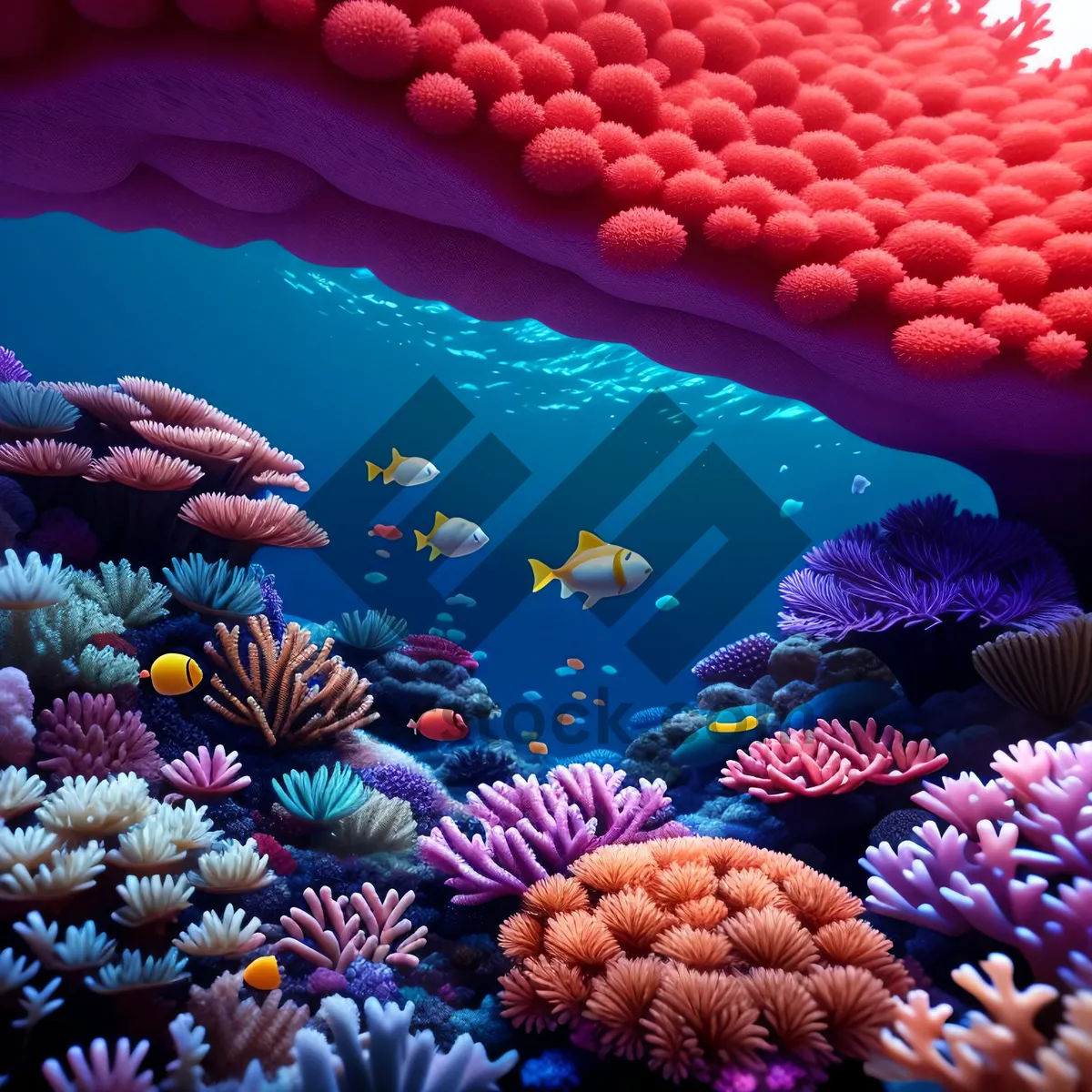 Picture of Colorful Coral Reef and Exotic Marine Life