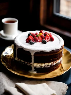 Delicious Berry Cake with Fresh Strawberries