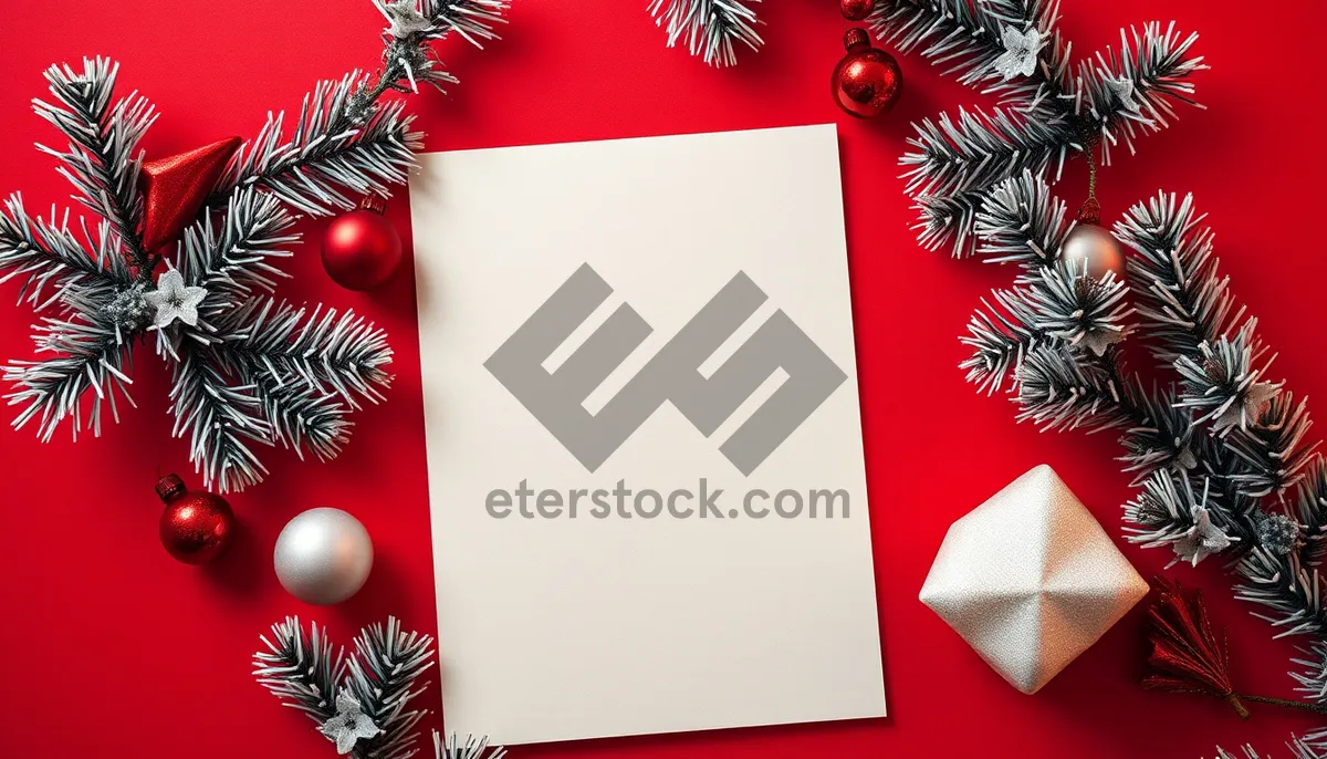 Picture of Winter Floral Frame Holiday Greeting Card Design