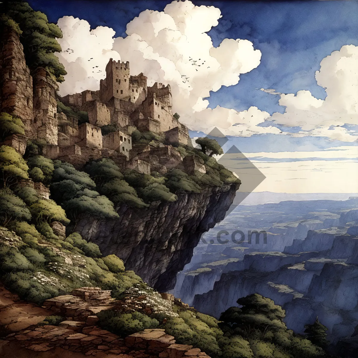 Picture of Coastal Cliff View: Majestic Ocean Rock Formation