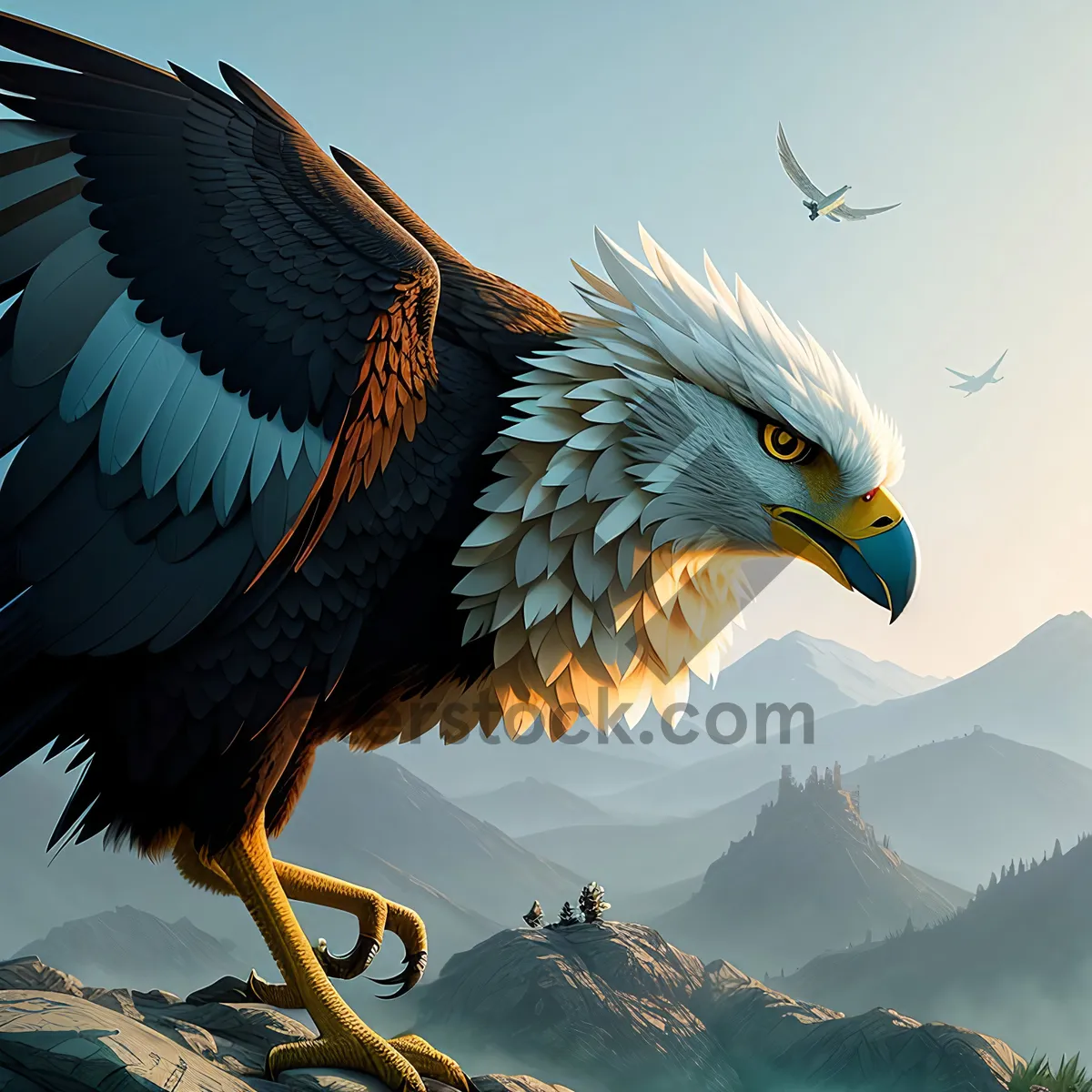 Picture of Majestic Bald Eagle Soaring with Grace