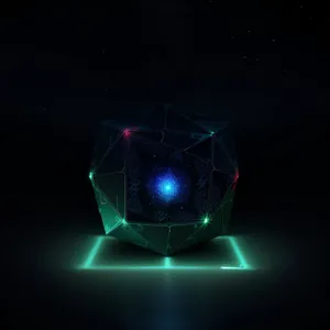 Futuristic Black Cosmic Fractal Light Wallpaper