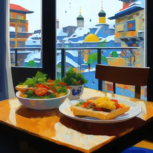 Healthy Gourmet Salad Plate at Restaurant