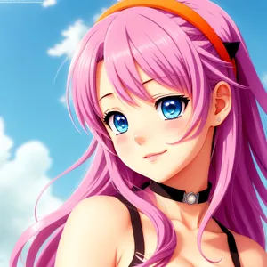 Cartoon Coquette with Cute Hairdo and Flawless Makeup - Portrait of Adult Model