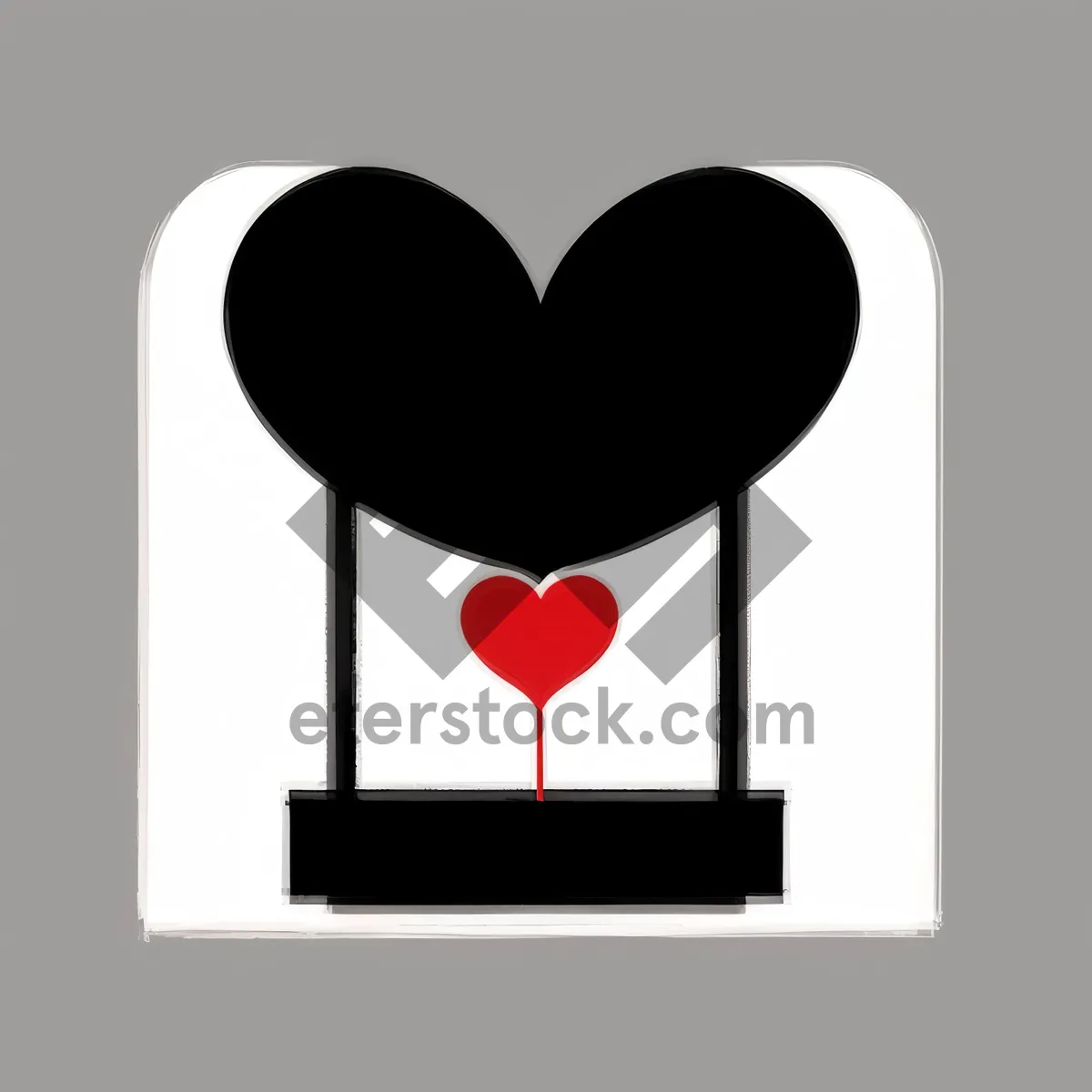 Picture of Valentine's Love Symbol: Heart-shaped Thumbtack Icon