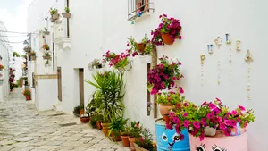 Balcony Decoration with Flower Bouquet in Vase