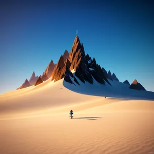 Sandy Sunset Adventure: Majestic Dunes Underneath the Setting Sun.