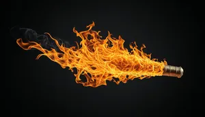 Fiery abstract orange flame and light art design