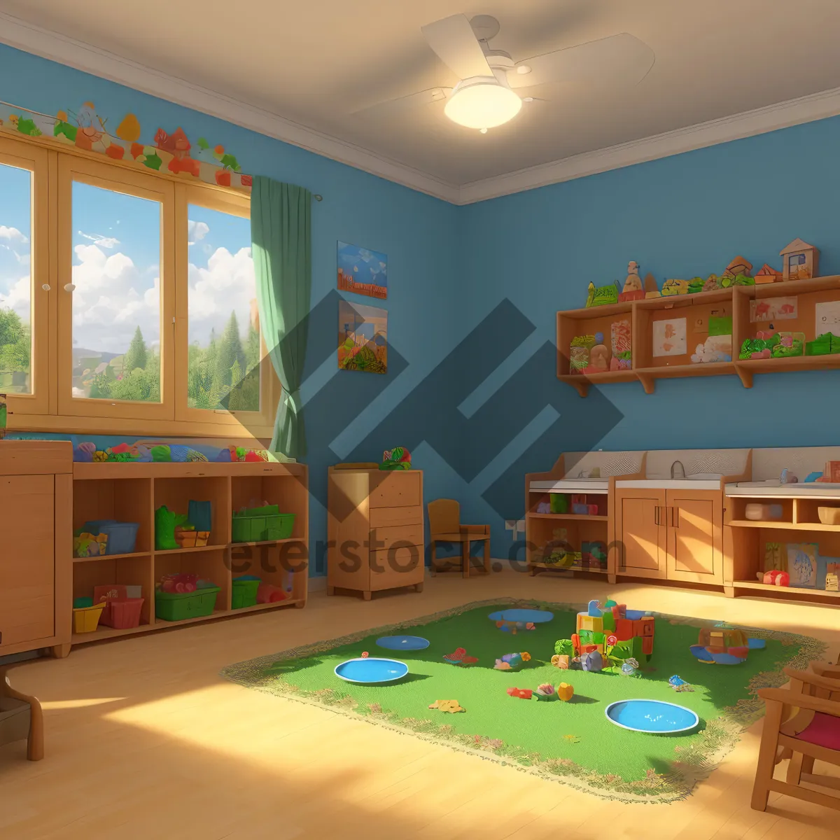 Picture of Modern Luxury Living Room with Wood Furniture