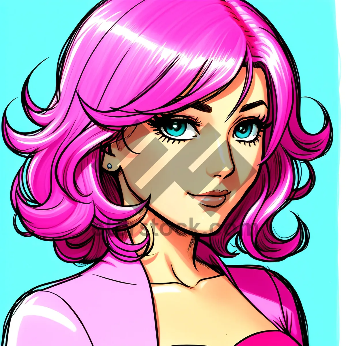 Picture of Stylish Coquette Cartoon Haircut: Fashionable Art