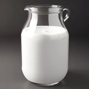 Healthy Milk Bottle: Nourishing Dairy Beverage in Transparent Glass