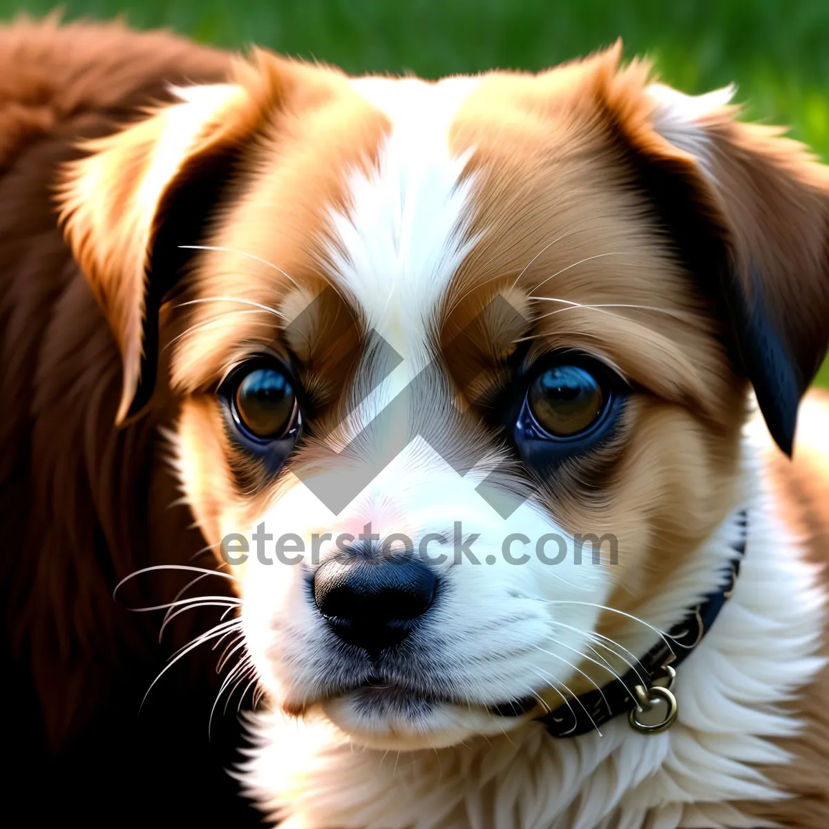 Picture of Cute Toy Spaniel Puppy Portrait - Purebred Brown Fur