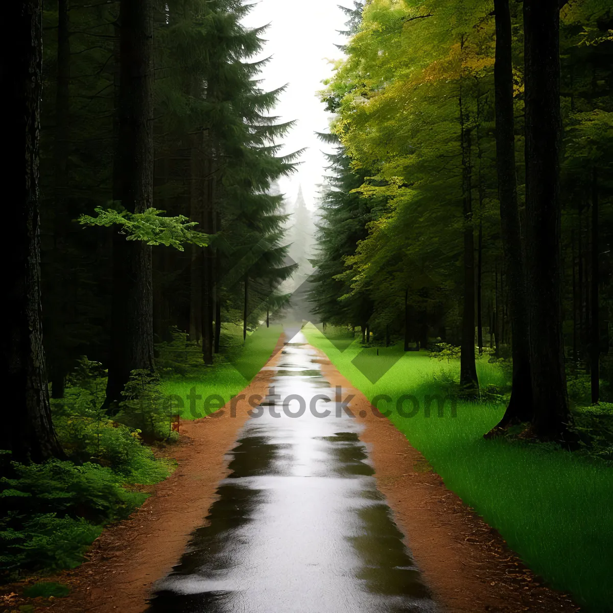 Picture of Serene Path through Enchanting Woodland Landscape