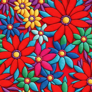 Colorful floral wheel design for spring wallpaper.