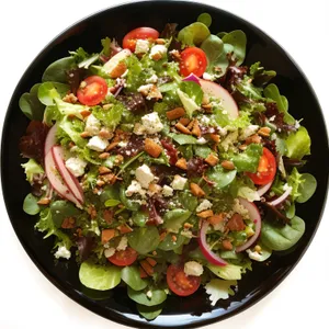 Healthy Vegetarian Salad with Black-Eyed Peas and Cheese