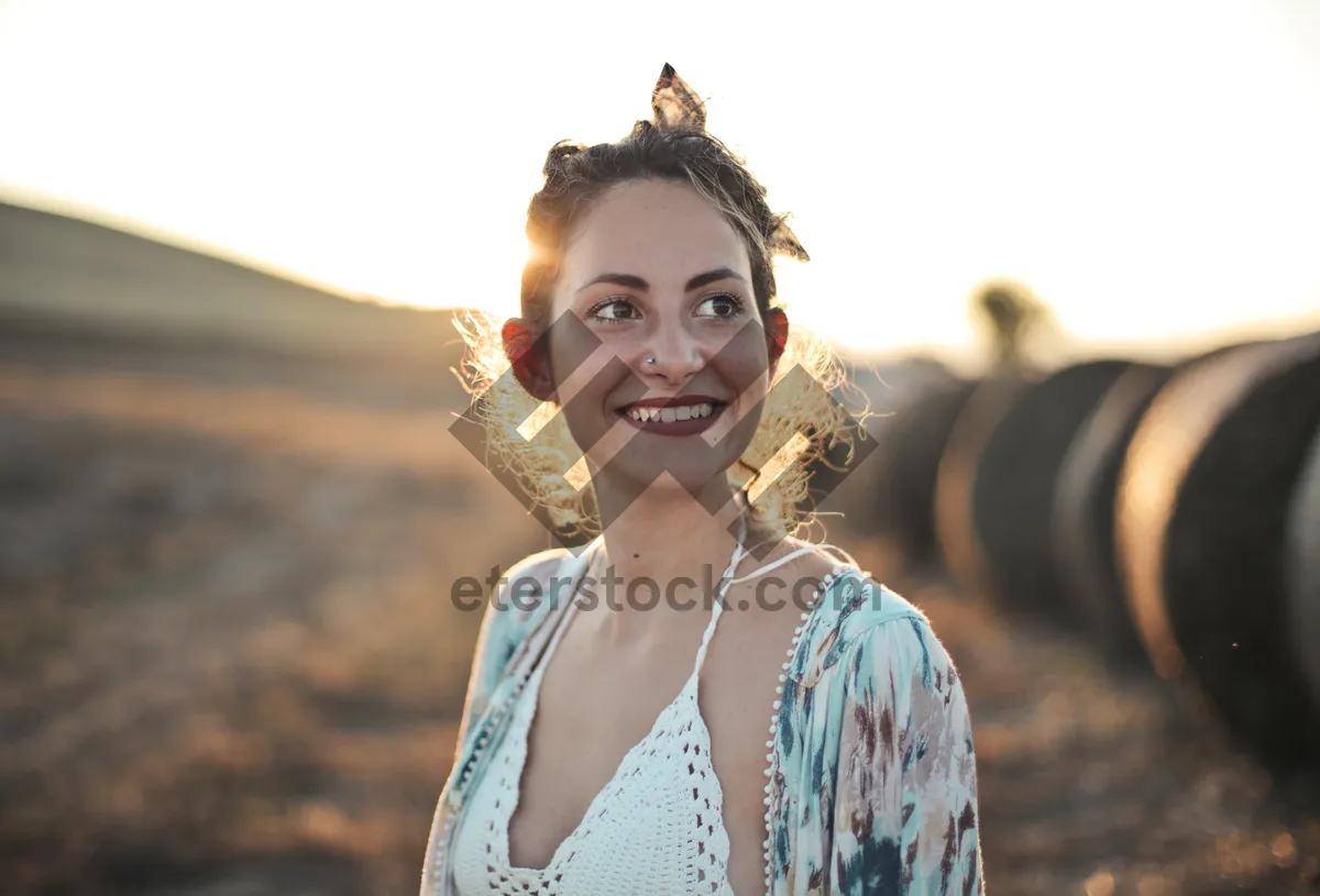 Picture of Happy smiling man portrait outdoors in summer.