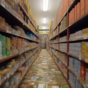 Spacious interior of a bustling supermarket