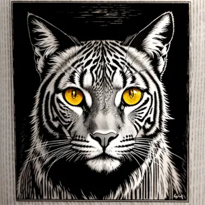 Fierce Tiger Cat Roars Amidst Striking Stripes